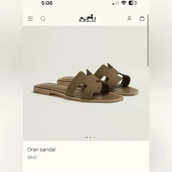 Hermes NWT Women’s Oran Sandal 37.5 - Picture 5 of 6